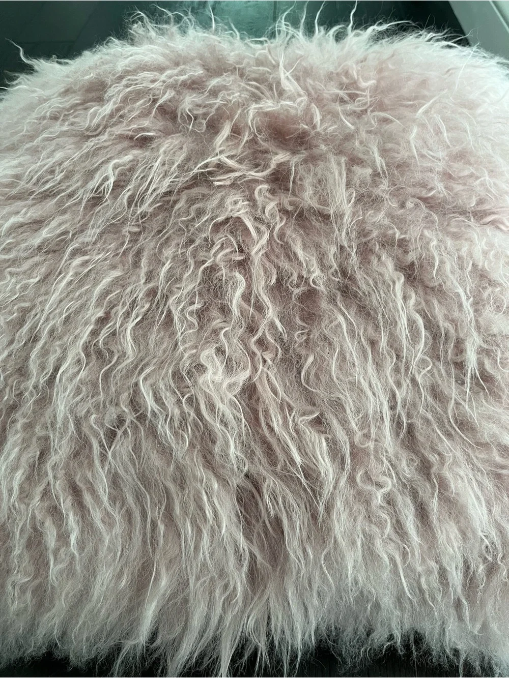 RH Teen Dusty Pink Mongolian Lamb Fur Accent Pillow